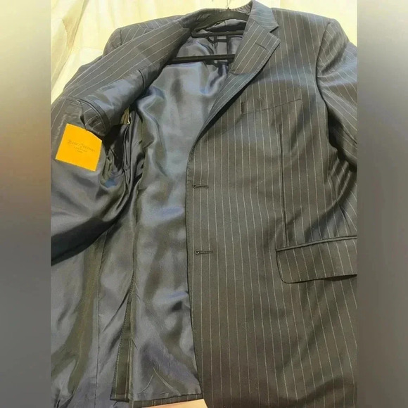 Loro Piana Hickey Freeman Beacon Navy Pinstripe Sportcoat 100% Wool 44 R - Picture 7 of 7